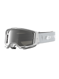 Alpinestars Vision 8 Amber, masque de motocross blanc et argenté avec lentille miroir argentée anti-buée.