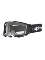 Alpinestars Vision 8 Amber veiligheidsbril, zwart en zilver, transparante lens, RAM-AIR ventilatie voor motorcross.