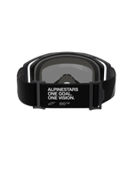 Alpinestars Vision 8 Corp Goggles, Motocross Goggles, Rear view of black adjustable strap with white 'ALPINESTARS ONE GOAL. ONE VISION.' branding, black frame and foam padding