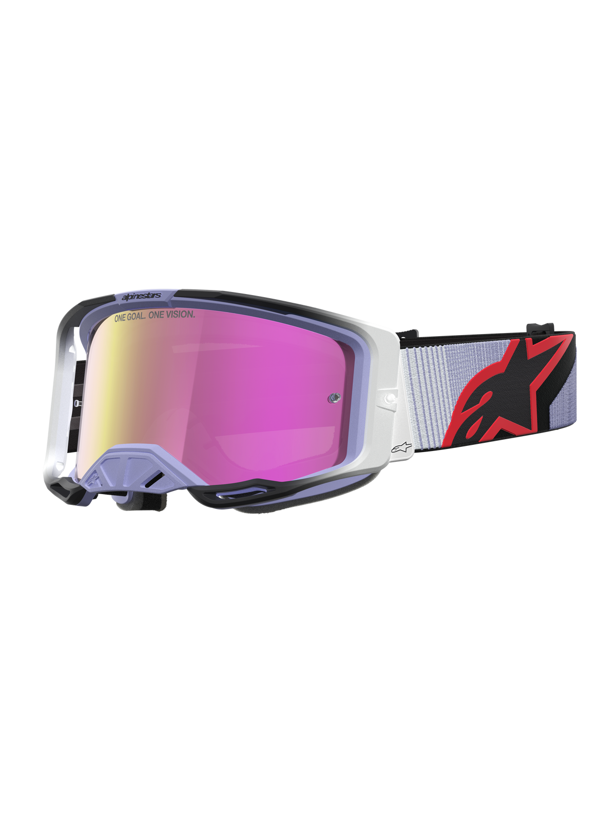 Alpinestars Vision 8 Maven, masque de motocross pour homme, lavande et noir, avec écran miroir rose anti-buée