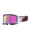 Alpinestars Vision 8 Maven veiligheidsbril, motocrossbril in lavendel en zwart met een roze spiegelende anti-condens lens en RAM-AIR-ventilatie.
