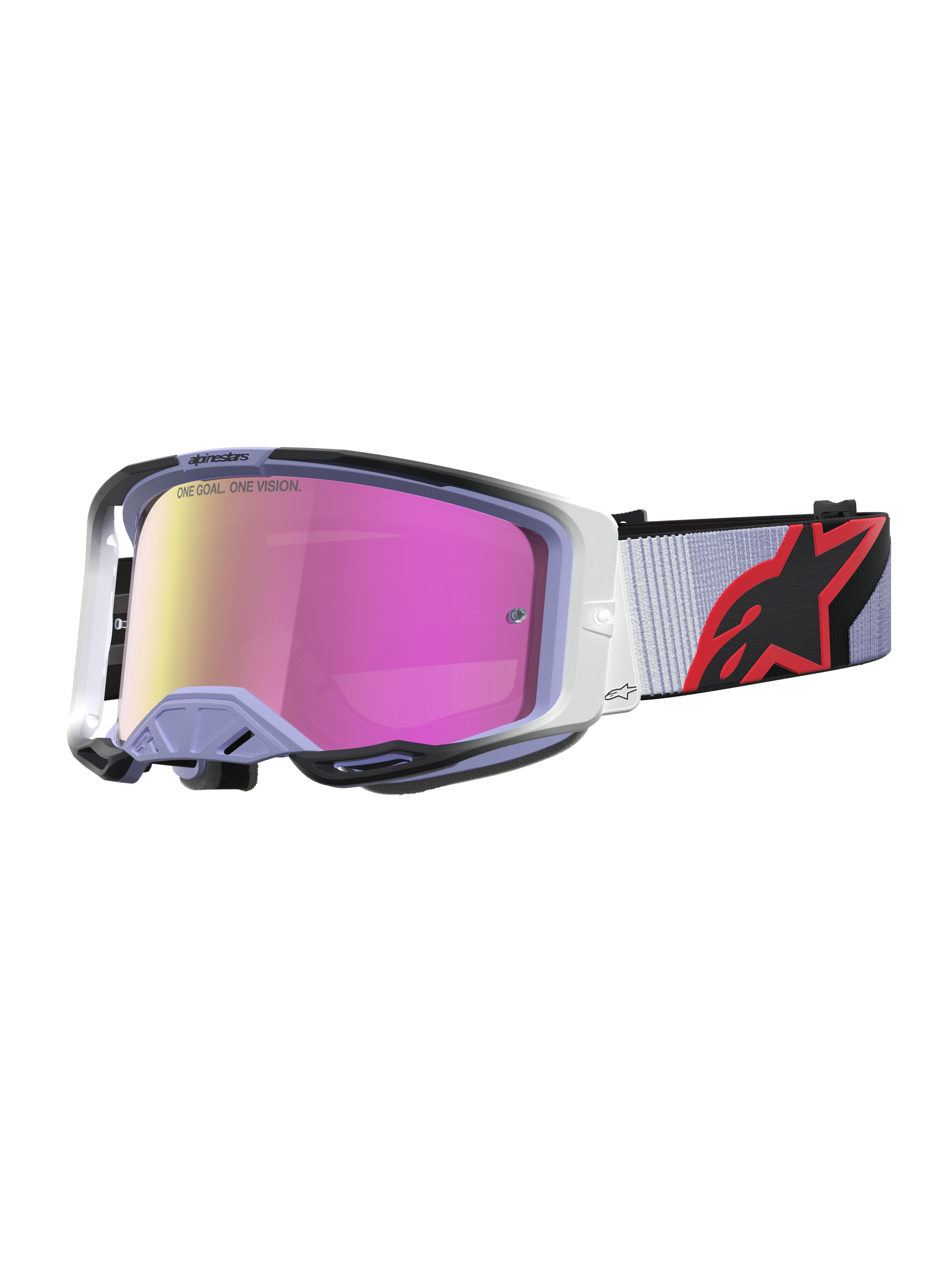 Alpinestars Vision 8 Maven, masque de motocross pour homme, lavande et noir, avec écran miroir rose anti-buée