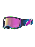 Alpinestars Vision 8 Schutzbrille Maven, Motocross, Blau und Lila, verspiegelte lila-rosa Gläser, RAM-AIR-System