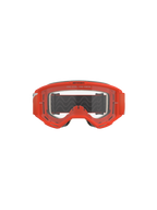 Alpinestars Vision 5 Corp Goggles, Motocross Goggles, Orange with Clear Lens, front view featuring a vibrant orange frame, transparent anti-fog lens with 'One Goal. One Vision' branding, gray face foam, and a black strap with wavy silicone traction.
