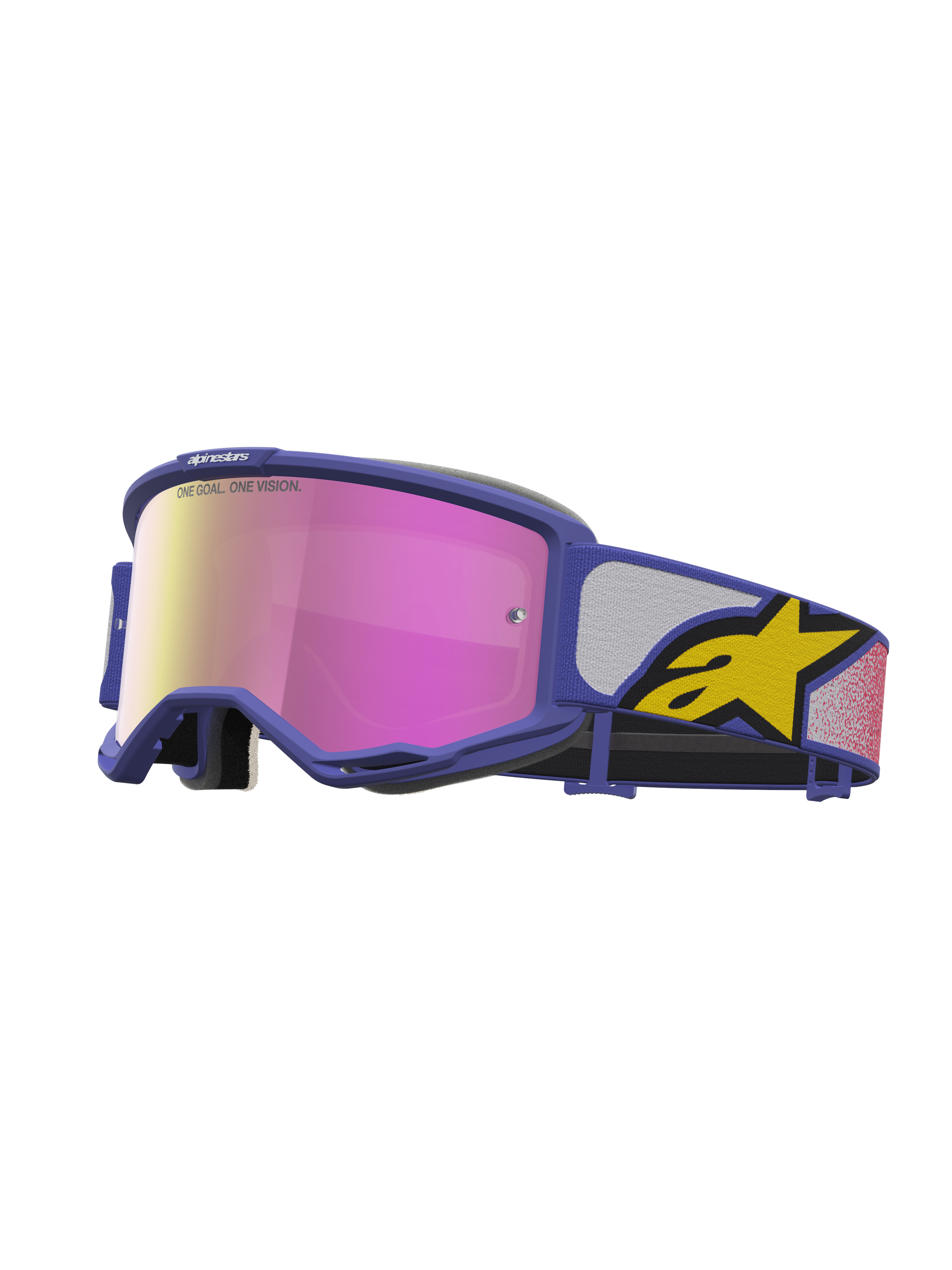 Alpinestars Masque Vision 5 Drag, masque de motocross mixte, violet et rose, cadre A-FLEX et ventilation RAM-AIR