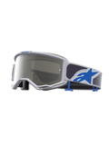 Alpinestars Vision 5 Drag Goggles, Motocross Goggles, Light Lilac and Blue, Mirror Silver Lens, A-FLEX Frame.