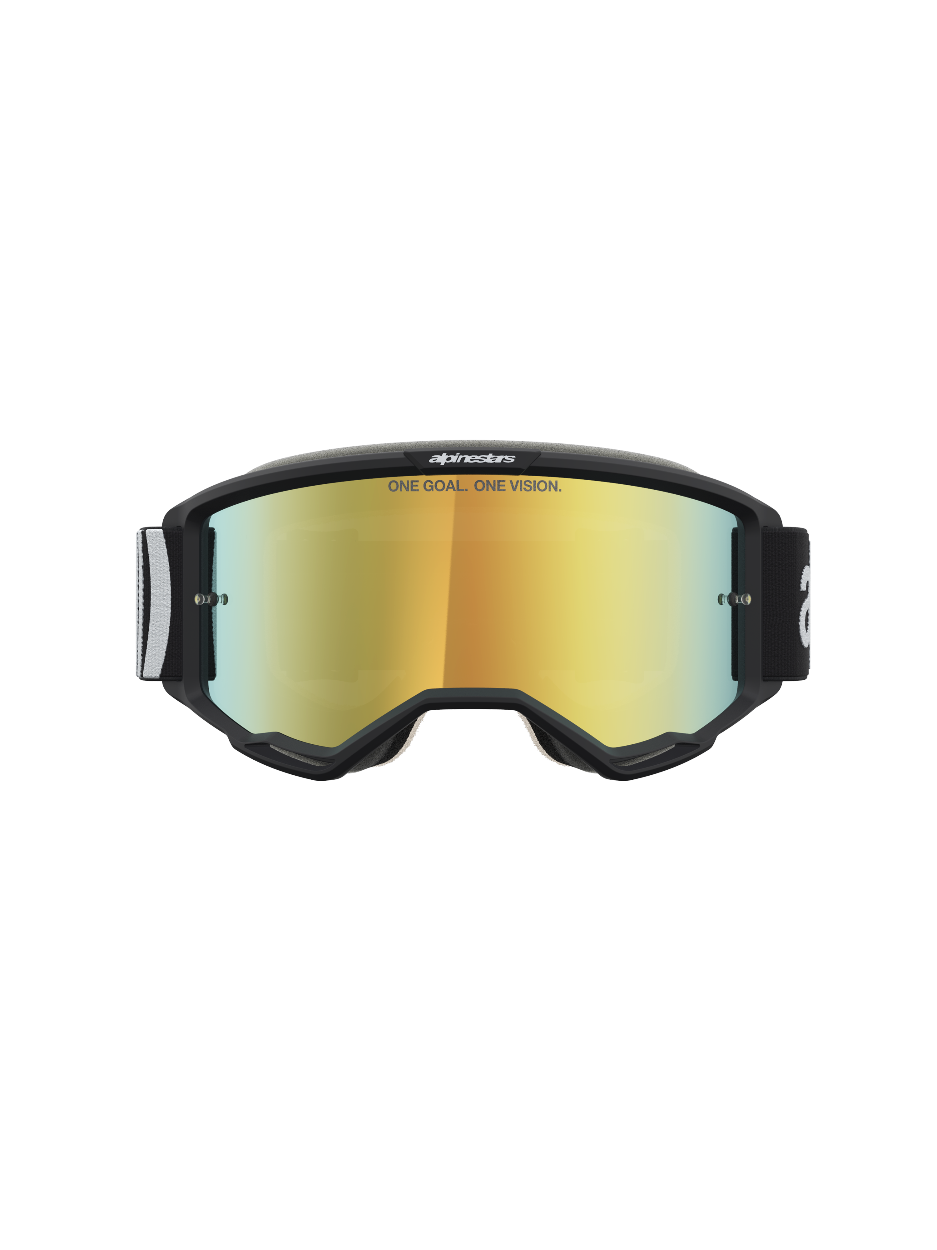 Alpinestars Vision 5 Hone Motocross Goggles, Black with Mirror Gold lens and RAM-AIR ventilation system.
