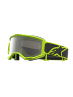 Alpinestars Vision 5 Rora veiligheidsbril, fluogeel en zwart, motocrossbril met zilveren spiegelvizier, RAM-AIR ventilatie.