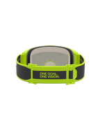 Alpinestars Vision 5 Rora veiligheidsbril, motorcrossbril voor heren, zwart en geel fluo, voorzien van 'ONE GOAL. ONE VISION.' merkband en RAM-AIR ventilatiesysteem.