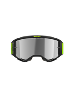 Alpinestars Vision 5 Hollow motorcrossbril, antraciet en fluorgeel, zilveren spiegelglas, strak antraciet frame met felgele accenten en brede geweven band, hoogwaardige oogbescherming voor off-road racen
