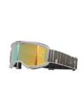 Alpinestars Vision 5 Hollow Goggles, motorcrossbril, wit frame met Wind Mirror Gold lens, grijze geweven band met opvallende Alpinestars-branding, hoogwaardige oogbescherming voor off-road racen
