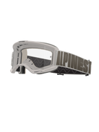 Alpinestars Vision 5 Hollow motorcrossbril, wit frame met heldere lens, brede lichtgrijze band met opvallende donkergrijze Alpinestars-belettering, meerlaagse schuimvulling, hoogwaardige off-road eyewear