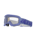 Alpinestars Vision 5 Wordmark Goggles, motorcrossbril, lichtpaars frame met heldere lens, paarse band met donkerblauw woordmerk, geventileerd A-FLEX ontwerp, meerlaags gezichtsschuim, off-road oogbescherming