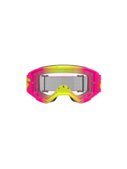 Alpinestars Vision 5 Wordmark Goggles, Motocross-Brille, Pink und Neongelb mit klarer Sichtscheibe, leuchtender Rahmen mit Farbverlauf, breites gewebtes Band mit gelbem Branding, Hochleistungs-Augenschutz für den Offroad-Sport