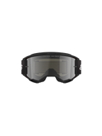 Alpinestars Vision 3 Wordmark crossbril, motorcrossbril, Black Mirror Silver, met een strak zwart frame en zilveren spiegelende lens, zwarte geweven band met witte branding, ontworpen voor off-road racen en oogbescherming