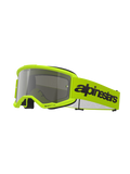 Alpinestars Vision 3 Wordmark Goggles, Motocross-Brille, Gelb Fluo und Silber Verspiegelt, mit einem leuchtend gelben Rahmen und Band mit markantem schwarzem Alpinestars-Logo, hochleistungsfähiger Augenschutz für den Offroad-Rennsport