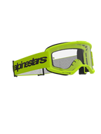 Alpinestars Vision 3 Wordmark Goggles, motorcrossbril, fluogeel met heldere lens, brede fluogele band met zwart Alpinestars-woordmerk, lichtgewicht A-FLEX-frame met RAM-AIR-ventilatie, hoogwaardige oogbescherming voor off-road racing