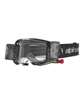 Alpinestars Vision 8 Amber roll-off systeem veiligheidsbril, zwart en zilver met een helder roll-off systeem.
