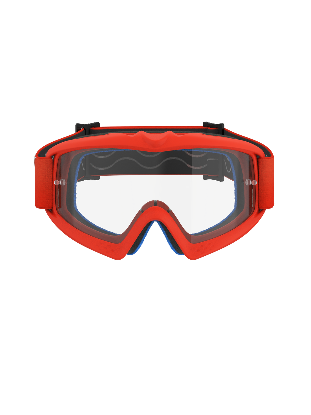 Alpinestars Vision Youth Corp Goggles, Motocross-Brille, Orange mit klarer Linse, leuchtend oranger Rahmen und passendes Band, blauer Gesichtsschaum innen sichtbar, klare Anti-Beschlag-Linse mit Abreißstiften, entwickelt für junge Fahrer, hochwertige Offroad-Rennbrille