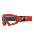 Alpinestars Vision Youth Corp Goggles, Motocross-Brille, Orange und Klar, mit orangem Rahmen und breitem Band mit markantem schwarz-weißem Logo, klare Anti-Beschlag-Linse, entwickelt für jugendliche Fahrer und den Offroad-Rennsport