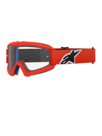 Alpinestars Vision Youth Corp Goggles, Motocross-Brille, Orange und Klar, mit orangem Rahmen und breitem Band mit markantem schwarz-weißem Logo, klare Anti-Beschlag-Linse, entwickelt für jugendliche Fahrer und den Offroad-Rennsport