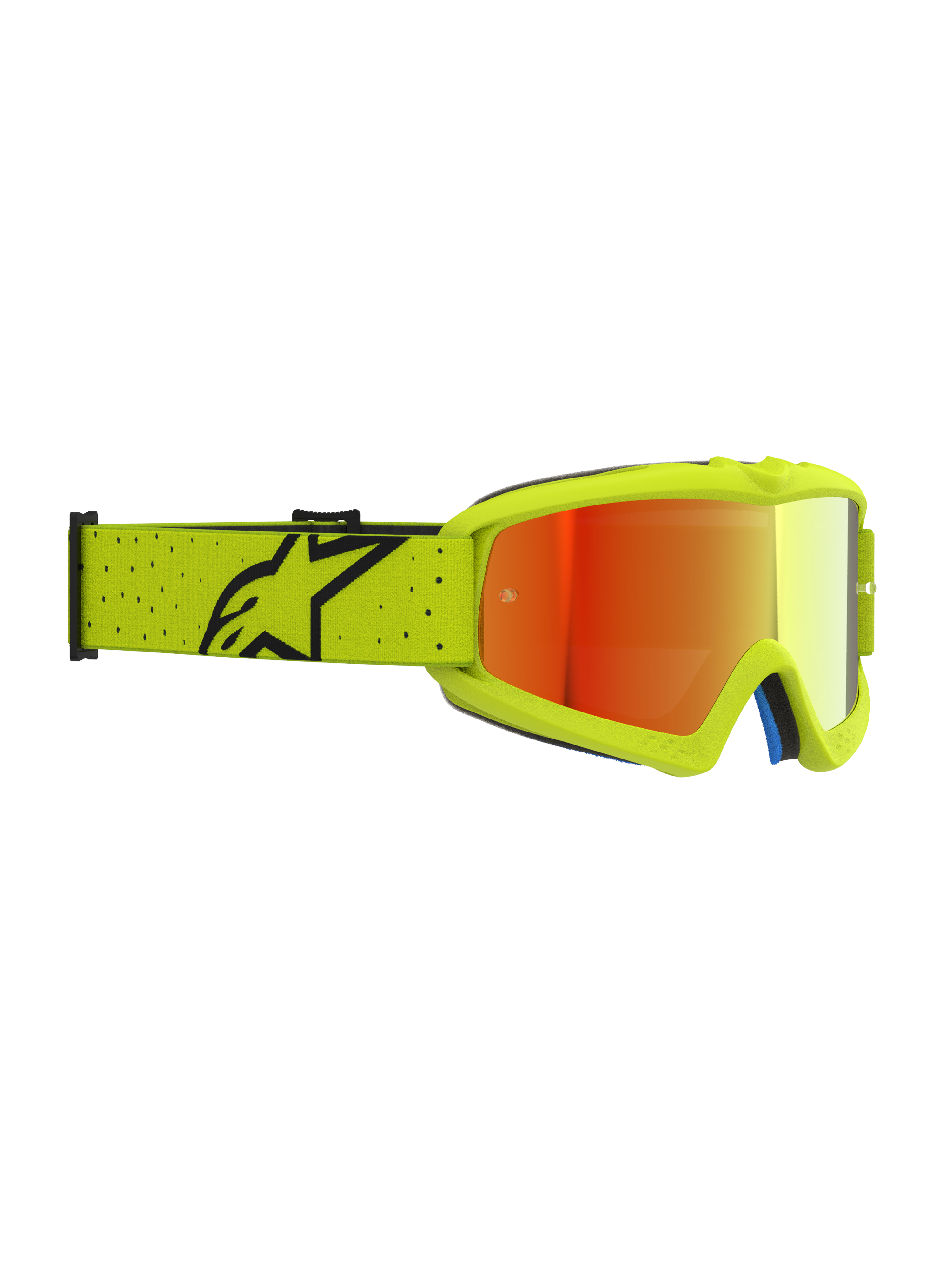 Alpinestars Vision Jugend-Schutzbrille Vesta, Motocross-Schutzbrille, Gelb Fluo und Rot verspiegelt, Anti-Beschlag-Linse und verstellbares Band.