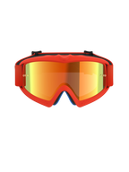 Alpinestars Vision Youth Corp Goggles, jeugd motorcrossbril, oranje en rood spiegelend, met een feloranje urethaan frame, spiegelende lens en bijpassende oranje band, ontworpen voor jonge rijders en off-road racen