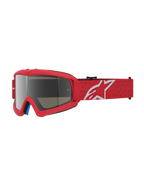 Alpinestars Jeugd Vision Vesta veiligheidsbril, motocross-bril voor kinderen, rood met zilveren spiegelende lens en anti-fog.