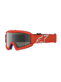 Alpinestars Vision Jugend-Schutzbrille Vesta, Motocross-Schutzbrille in Orange mit silberner Spiegellinse und weißem Stern-Logo.