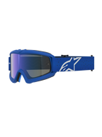Alpinestars jeugd Vision Vesta veiligheidsbril, motorcrossbril voor de jeugd, blauw en wit, anti-condens spiegelende blauwe lens, flexibel frame, CE-gecertificeerd.