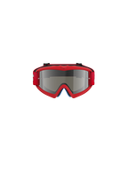 Alpinestars Vision Youth Blaze Brille, Motocross-Schutzbrille, Rot und Silber verspiegelt, Frontansicht, mit leuchtend rotem Urethan-Rahmen und rotem Band, speziell für junge Fahrer mit verspiegelter Linse