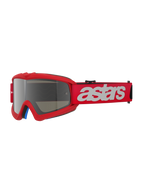 Alpinestars Vision Youth Blaze Brille, Motocross-Brille, Red Mirror Silver, roter Rahmen mit silber verspiegelter Linse, breites rotes Band mit weißem Astars-Logo, professioneller Offroad-Augenschutz für junge Fahrer