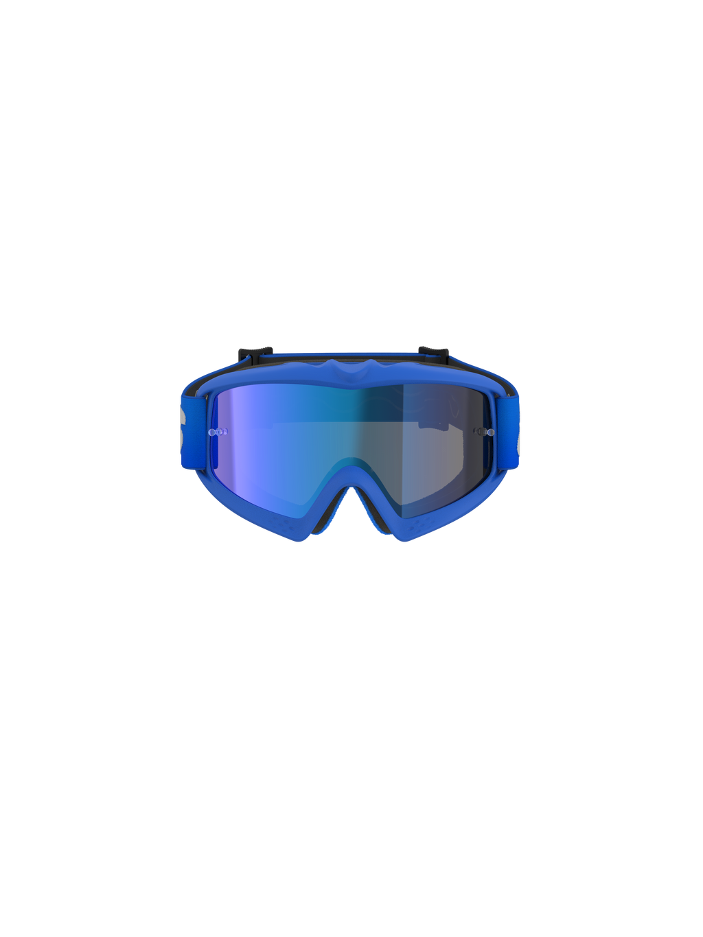 Alpinestars Vision Youth Blaze Goggles, motorcrossbril, blauw spiegelend blauw, met een blauwe spiegelende lens en flexibel blauw frame, hoogwaardige oogbescherming voor jonge off-road rijders