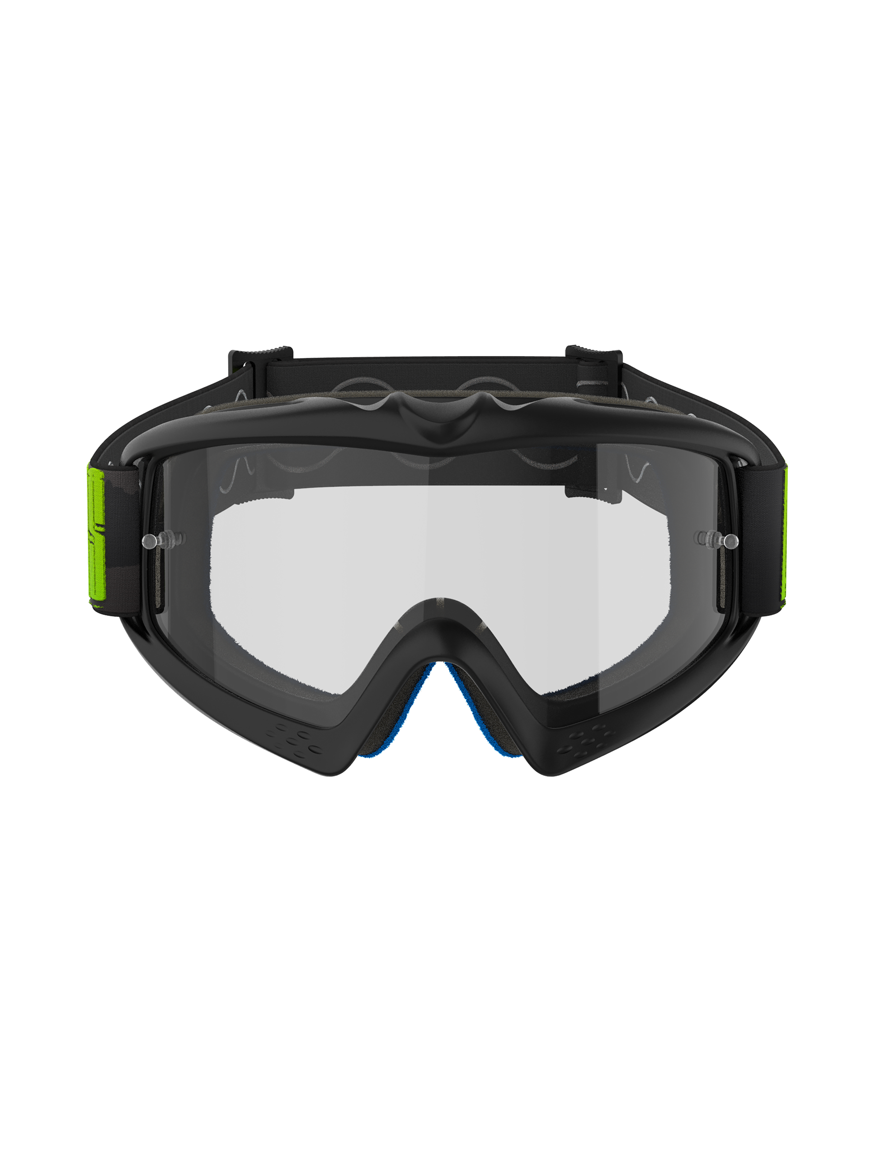 Alpinestars Vision Youth Hollow crossbril, motorcrossbril, antraciet en fluogeel, heldere anticondenslens met tear-off-pinnen, zwarte geweven band met fluoriserend gele accenten, beschermende off-road bril voor jonge rijders