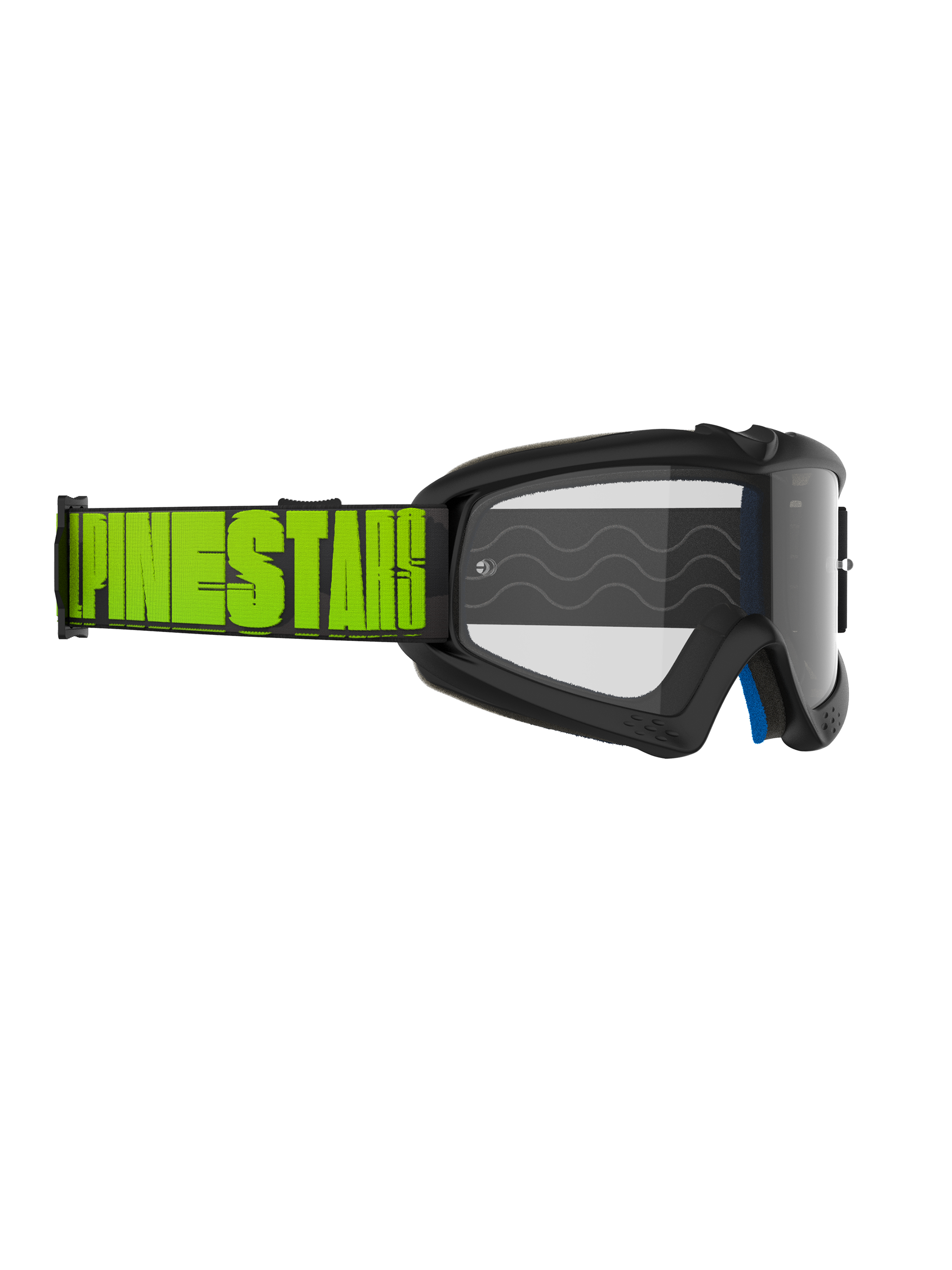 Alpinestars Vision Youth Hollow Goggles, motorcrossbril, antraciet en fluogeel, heldere lens, zwarte band met opvallende fluogele Alpinestars-branding, hoogwaardige beschermende eyewear voor jonge rijders