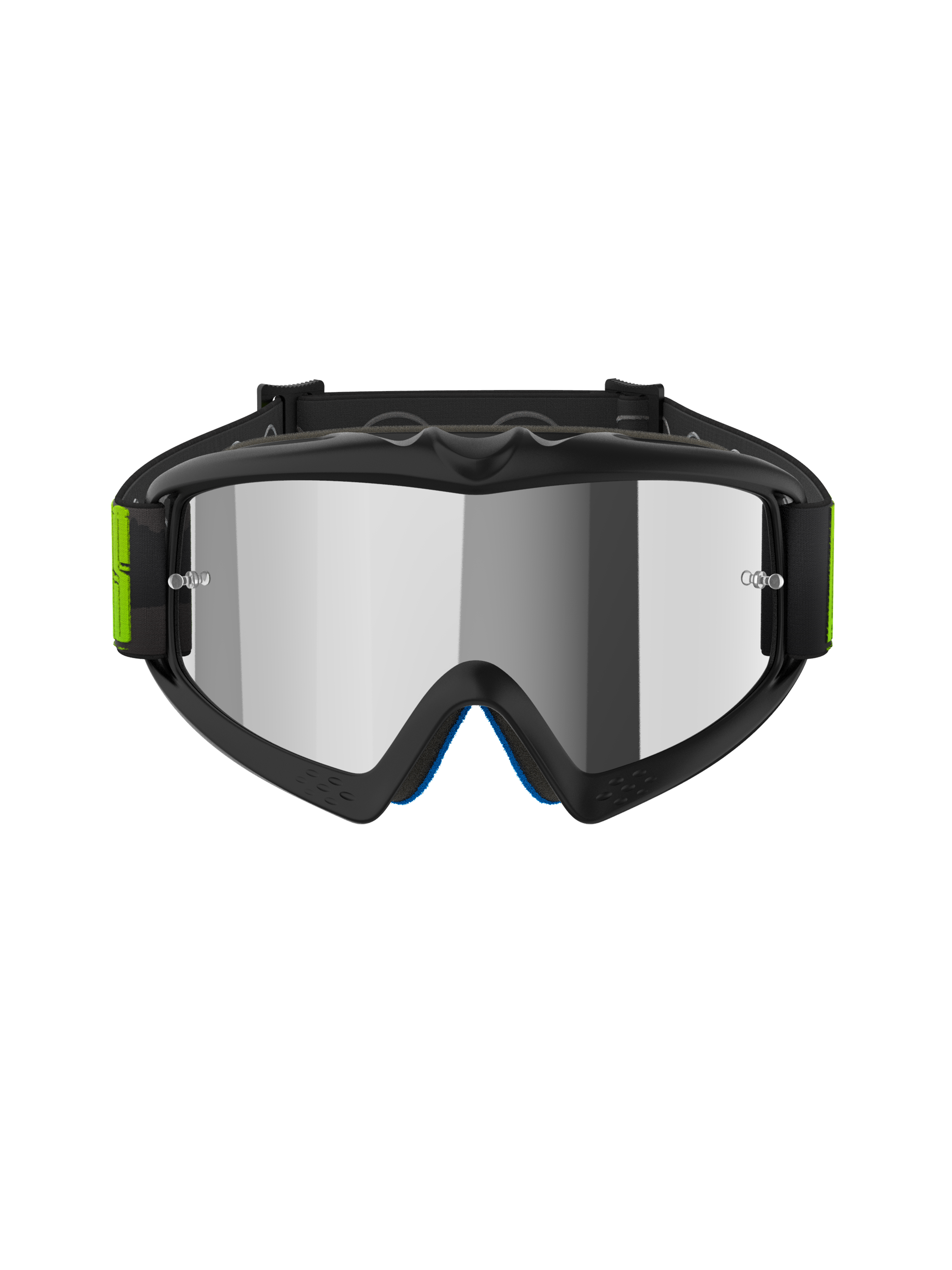 Alpinestars Vision Youth Hollow Schutzbrille, Motocross-Brille, Anthrazit und Neongelb, silber verspiegelte Linse, mit flexiblem Rahmen, Tear-off-Halterungen und verstellbarem Gurt mit Neon-Akzenten, spezielles Design für Jugendliche für den Offroad-Rennsport