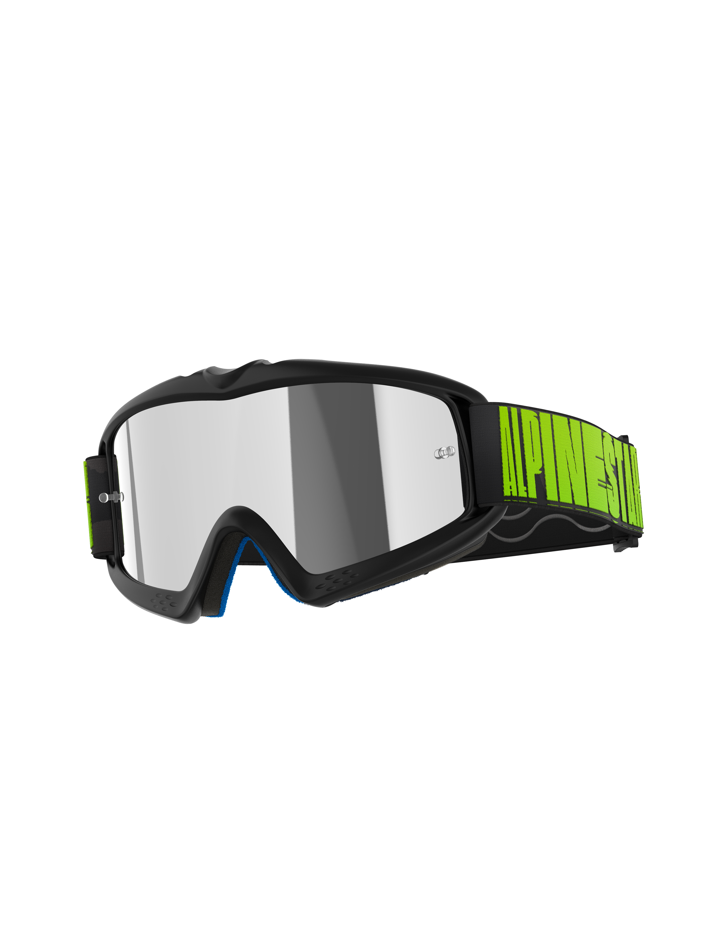 Alpinestars Vision Youth Hollow Brille, Jugend-Motocross-Brille, Anthrazit und Fluo-Gelb, mit Mirror-Silver-Glas, schwarzes Band mit leuchtend gelbem Branding, Hochleistungs-Schutzbrille für jugendliche Offroad-Fahrer