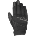 Alpinestars Faster Handschuhe, schwarze Motorradhandschuhe, mit Alpinestars Stern-Logo und Thermo Windtech-Branding, verstärkte Knöchel- und Fingerpolsterung, Multi-Material-Design für urbanes Fahren