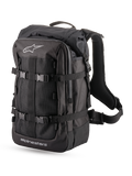 Alpinestars Rover Multi Rucksack, Adventure-Motorradrucksack, Schwarz, 32,4-Liter-Textilkonstruktion mit Rolltop-Fach, Kompressionsriemen und Front-Mesh-Panel mit Logo-Details