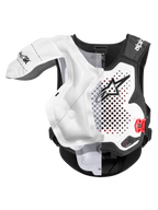 Alpinestars Tech-Air® MX System, Motocross Airbag Vest, White and Black, CE Certified off-road protection showing deployed airbag bladder overlay