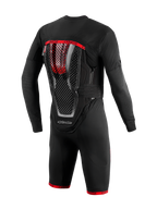 Tech-Air 10 V2 Race Airbag-System, schwarz-rote Basisschicht mit integriertem Waben-Rückenprotektor für den Rennsport.