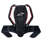 Protection dorsale Alpinestars Nucleon KR-2, Noir Smoke Rouge, dotée d'un design articulé de style vertébral, de bretelles réglables avec des accents rouges et d'une large ceinture ventrale, protection légère de la colonne vertébrale pour moto