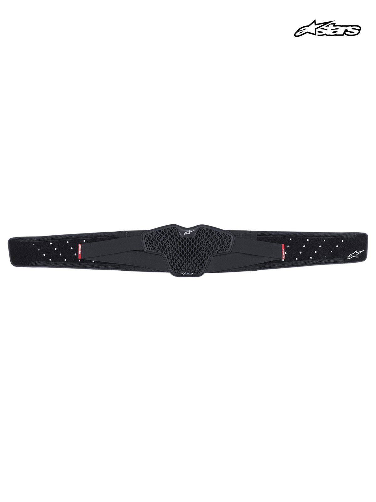 Alpinestars Sequence lendengordel, off-road en enduro motorlendengordel, zwart, voorzien van flexibele TPR-celstructuur en geperforeerde taillebanden voor betere ventilatie