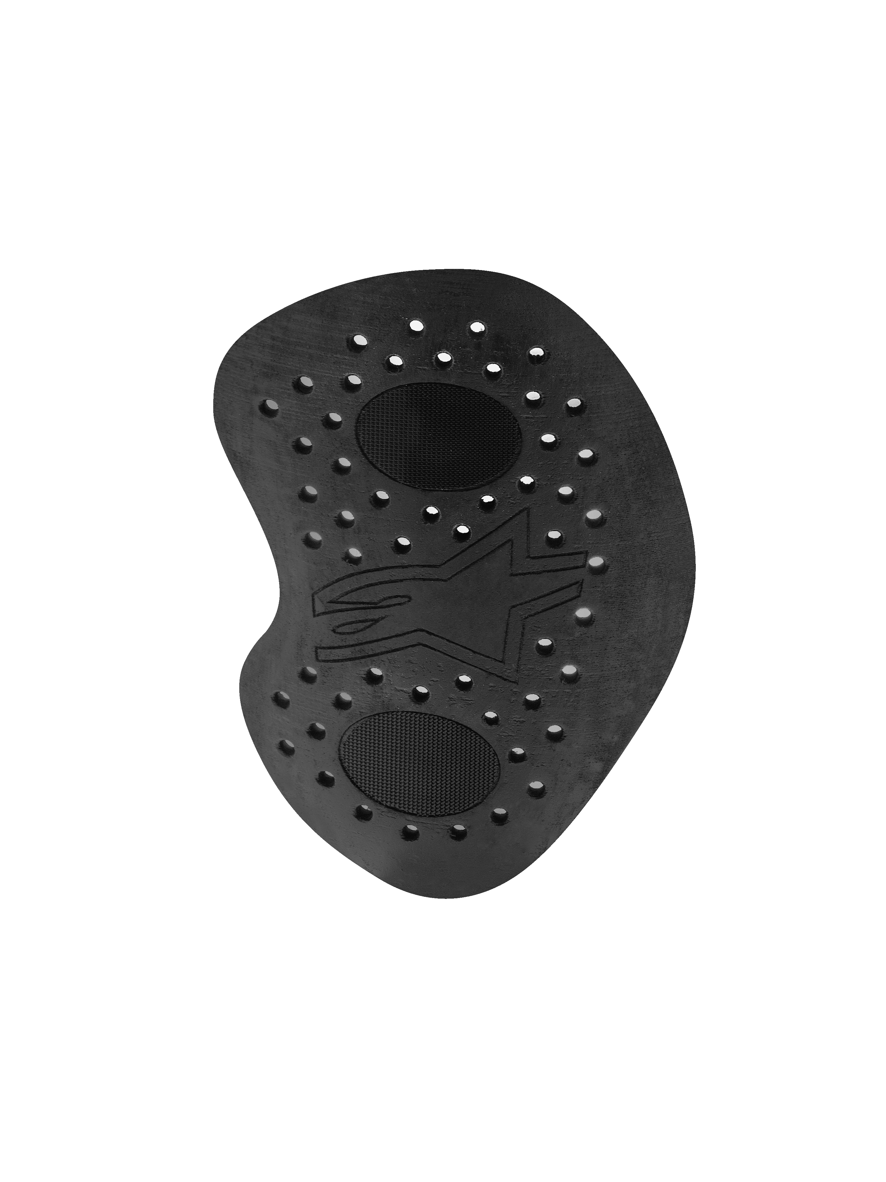 Alpinestars Nucleon Racing KR-HR heupbeschermer, zwarte motorbescherming insert, geperforeerd energieabsorberend schuim met harde geïnjecteerde schalen, Alpinestars sterlogo in reliëf, ergonomisch ontwerp voor racepakken