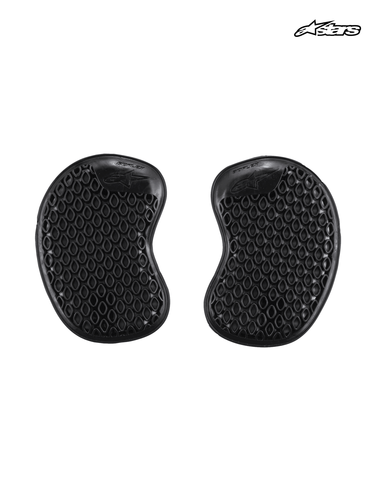 Protections De Hanches Bioflex d'Alpinestars, protections de hanches de moto pour homme noires, design léger et fin avec structure alvéolaire ventilée