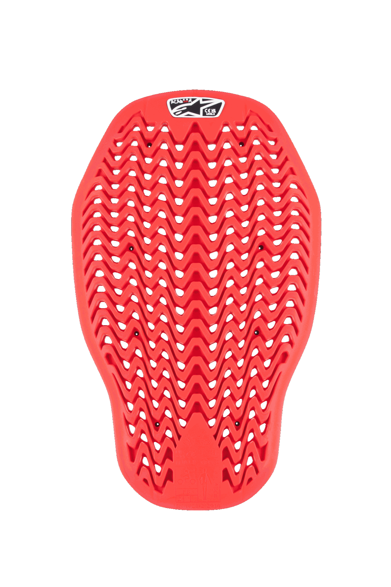 Alpinestars Nucleon Plasma rugbeschermer inzetstuk, motorfiets rugprotector, rood, flexibel zigzag-meshontwerp met ventilatieopeningen, CE Level 2 gecertificeerde impactbescherming, ergonomisch inzetstuk voor motorjassen