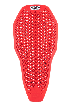 Alpinestars Nucleon Plasma Full Back Protector Insert, Red, motorcycle back protection featuring a zigzag perforated pattern, lightweight and flexible design for ventilation, impact-absorbing protective gear insert
