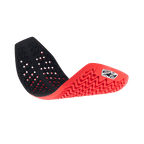 Alpinestars Nucleon Plasma Full Back Protector Insert, Red and Black, flexible motorcycle back protector shown curved to demonstrate pliability, featuring a ventilated honeycomb structure and wavy patterns for impact absorption and breathability