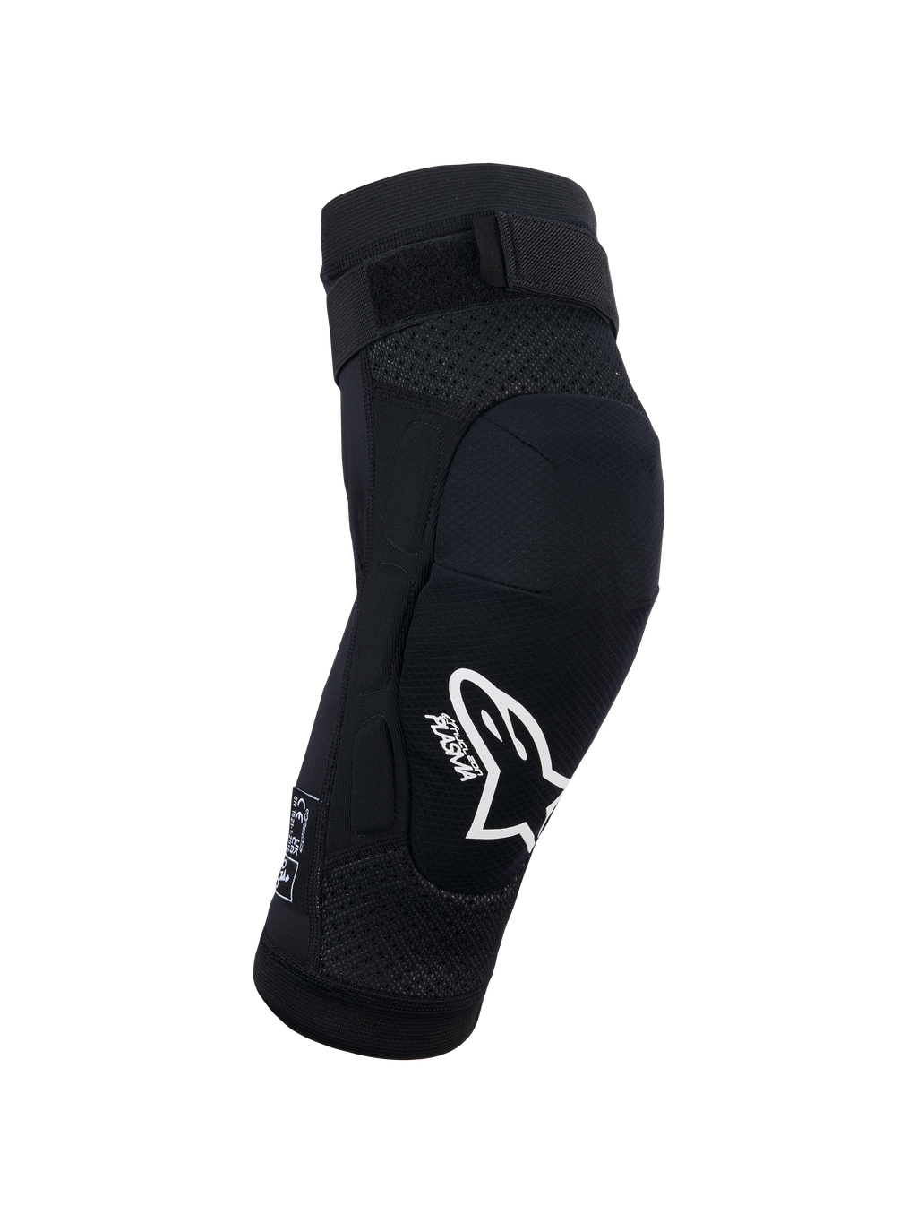 Alpinestars Bionic Plasma Youth kniebeschermer, zwart, motorcross bescherming, wit Alpinestars-logo en Plasma-branding, 3D-mesh chassis, verstelbare bovenband, ergonomisch voorgevormd ontwerp