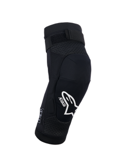 Alpinestars Bionic Plasma Youth kniebeschermer, zwart, motorcross bescherming, wit Alpinestars-logo en Plasma-branding, 3D-mesh chassis, verstelbare bovenband, ergonomisch voorgevormd ontwerp